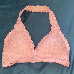 Pink lace bralette